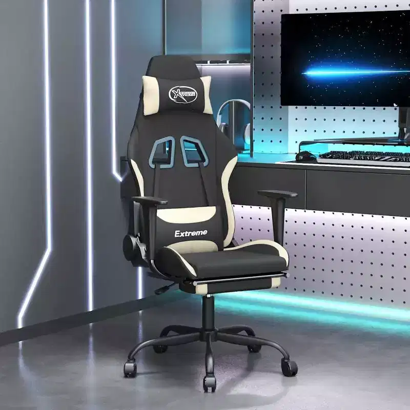 vidaXL Gaming Chair Black and Cream