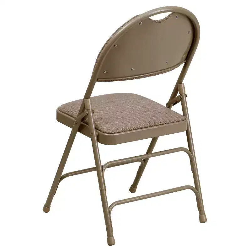 Extra Large Ultra-Premium Triple Braced Metal Folding Chair with Easy-Carry Handle