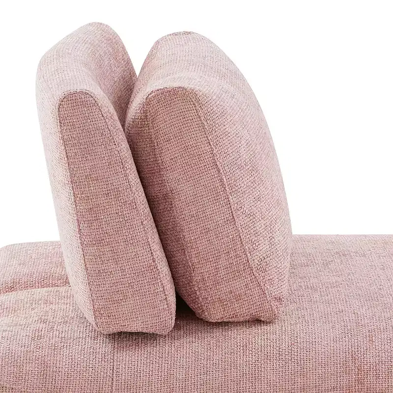 HOMES: Inside + Out Povoa Modern Modular Armless Chair Chenille with Extendable Backrest Pink