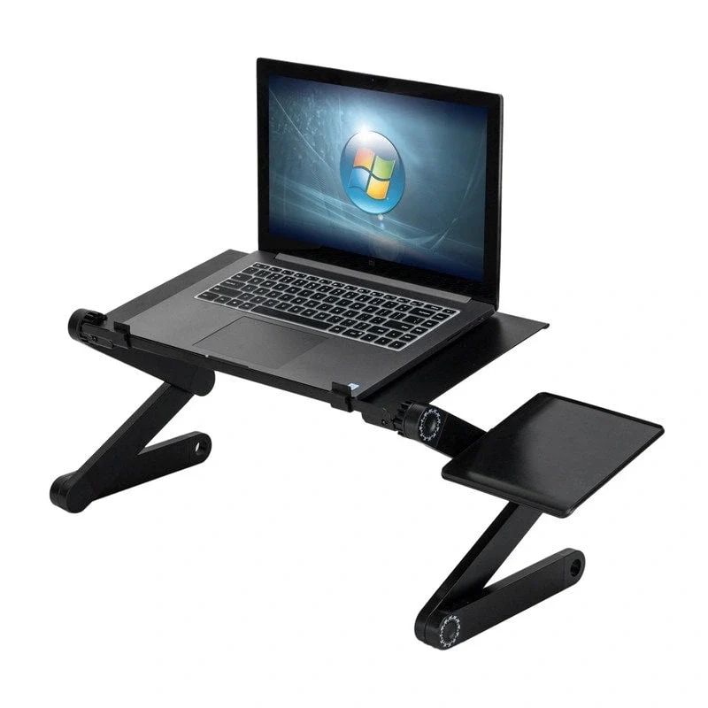 Adjustable Folding Laptop Desk with Cooling Fan and Mouse Pad