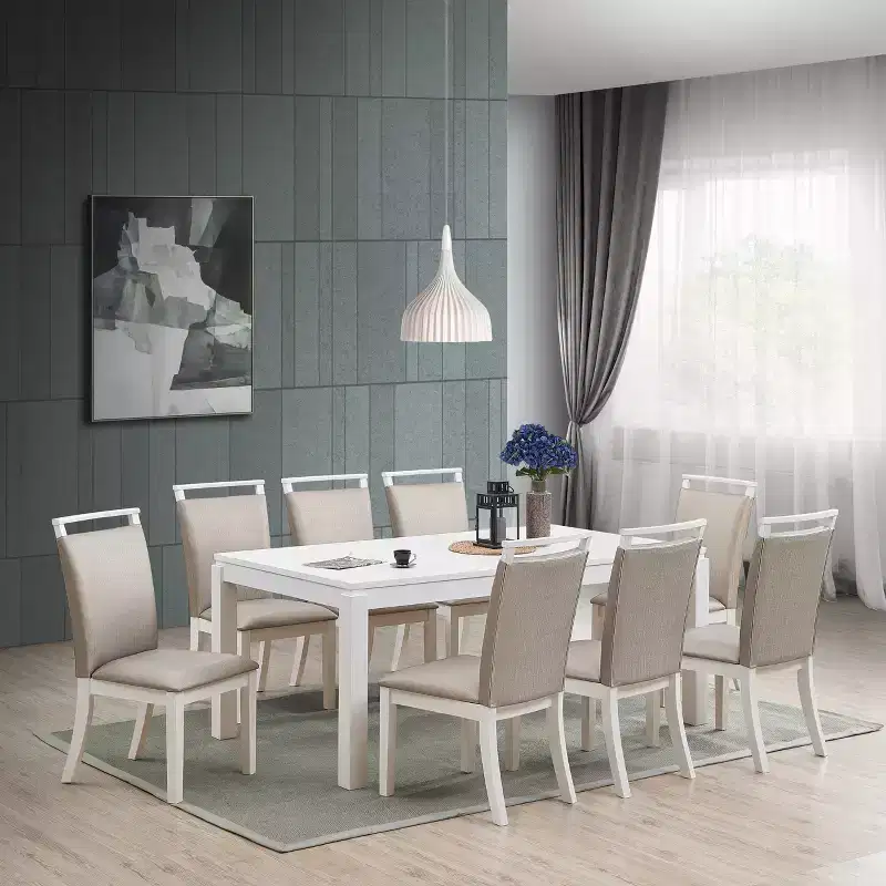 Kings Brand Furniture Austin Upholstered Dining Room Side Chairs, Set of 2, Gray/White