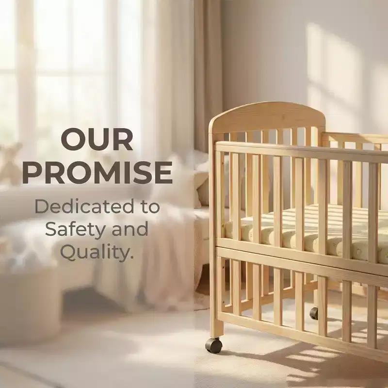 Dublin 3-in-1 Convertible Bedside Crib — Solid Pine, Rolling Wheels, 100 lb Capacity