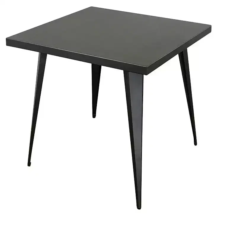 32 Gray Steel and Metal Square Dining Table
