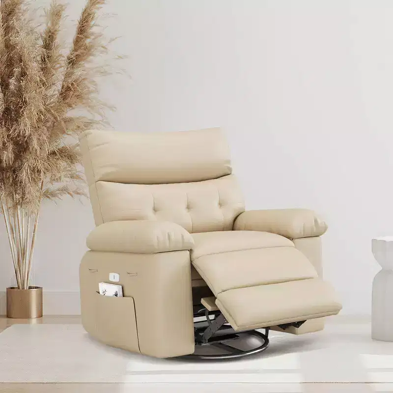 GustoWave Extra Wide Swivel Rocking Recliner Chair for Adults, Massage Recliner Sofa, Upholstered Glider Reclining Nursery Chair