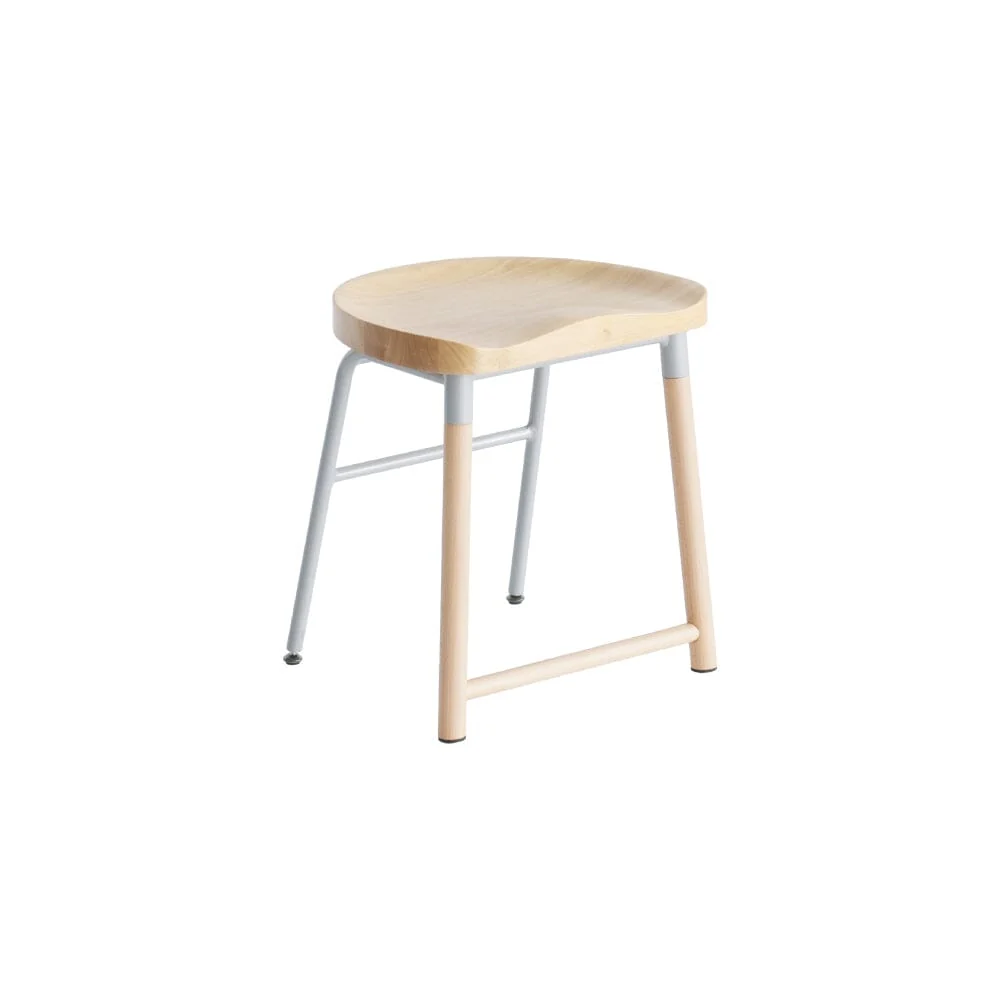 Gray Low Upholstered Stool