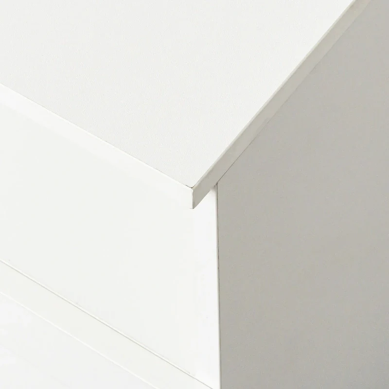 70-Inch TV Stand with Open Shelves and Drawers — White