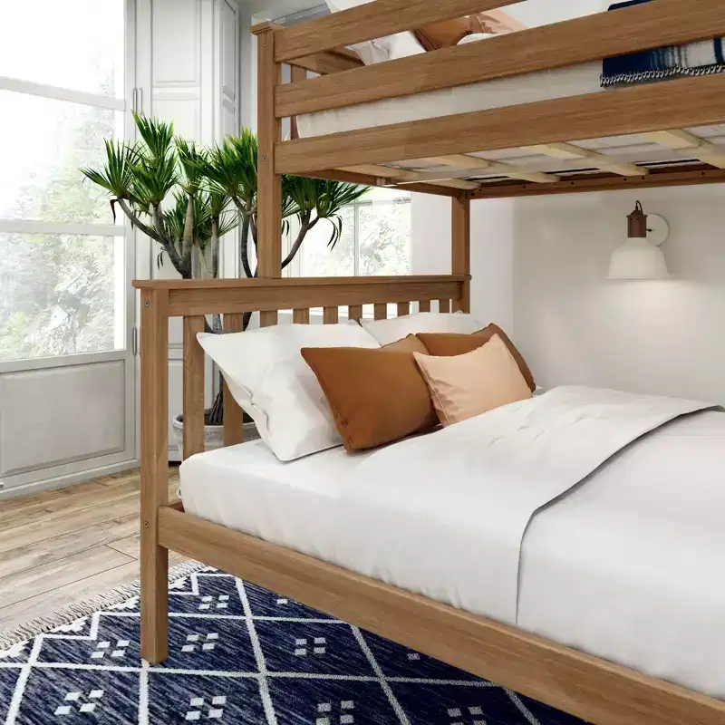 Solid Wood Twin over Full Bunk Bed, No Box Spring Needed, Low VOC, 400 lb Capacity