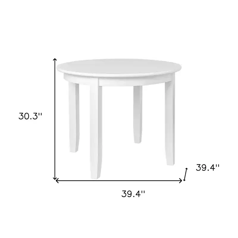 HomeRoots 39 White Solid Wood Round Top Dining Table