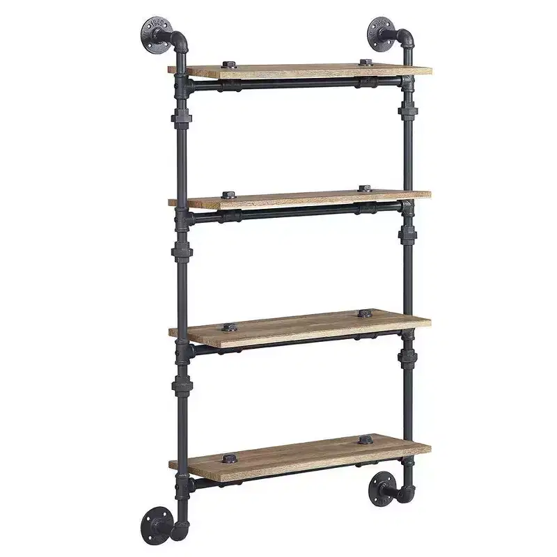 47" Brantley Decorative Bookshelf Oak and Sandy Black Finish