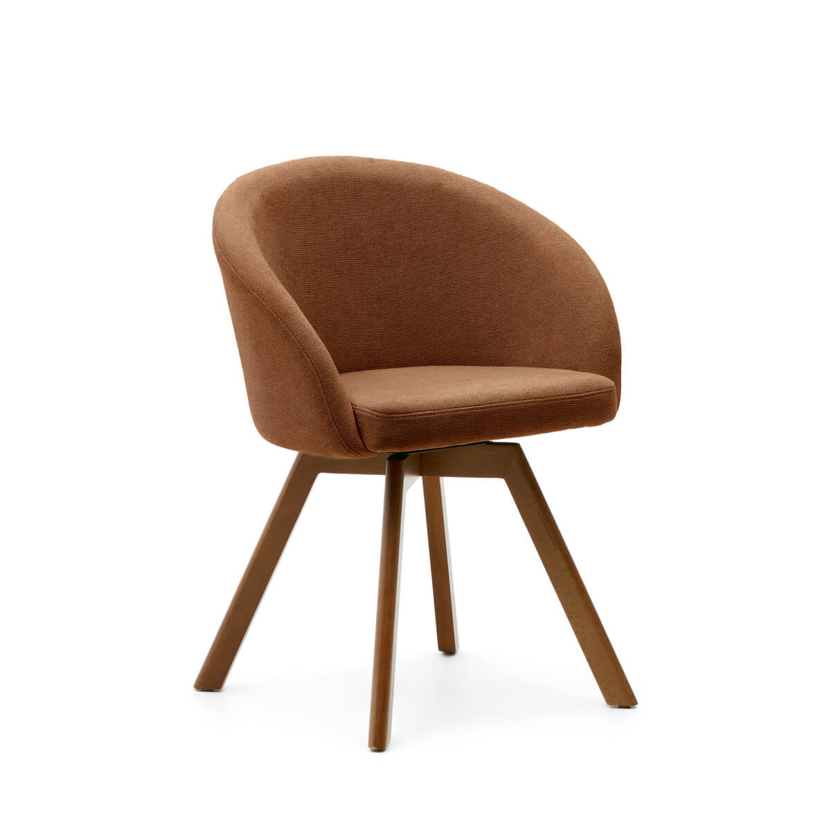Mid-Century Walnut Walnut Dining Chair with Timber Legs and Swivel for Dining Room