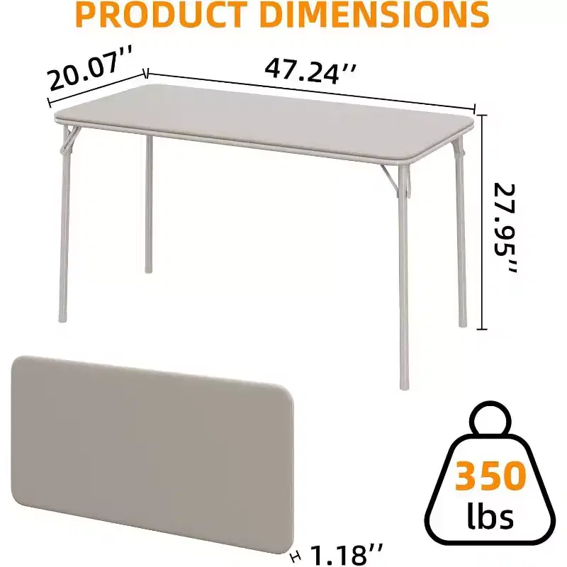 Foldable Table with PU Leather Surface