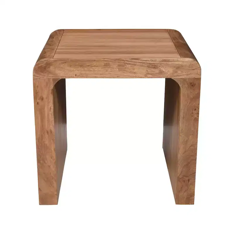 Jofran,Brooklyn Mid-Century Modern Solid Wood Square Waterfall Curved End Table