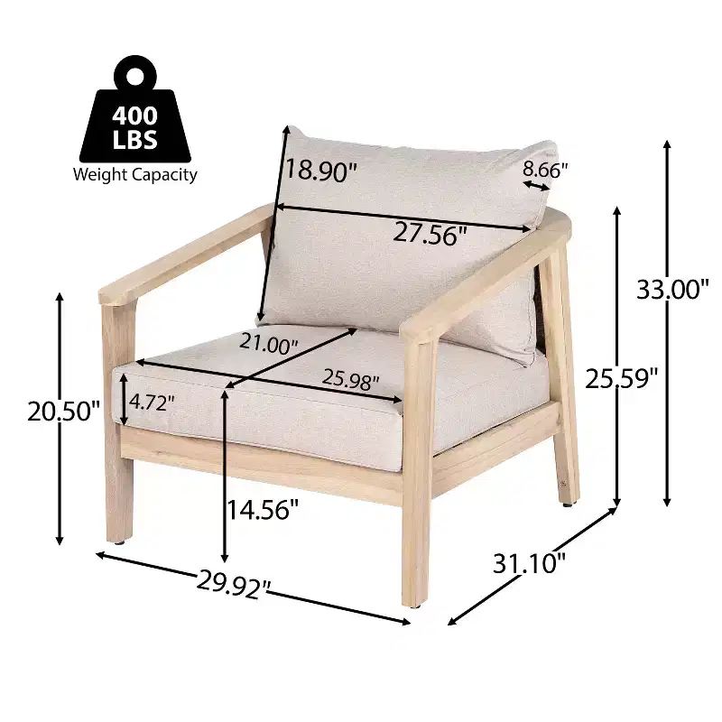 Christopher Knight Home Valentina Modern Acacia Wood Patio Club Chair with Cushion and Wicker Design