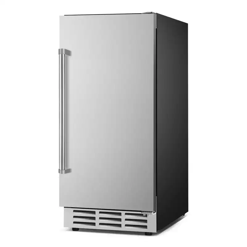 Denjol 15-inch Stainless Steel Outdoor Fridge Mini Cooler - 3.1 Cu.Ft. Capacity, Built-In or Freestanding