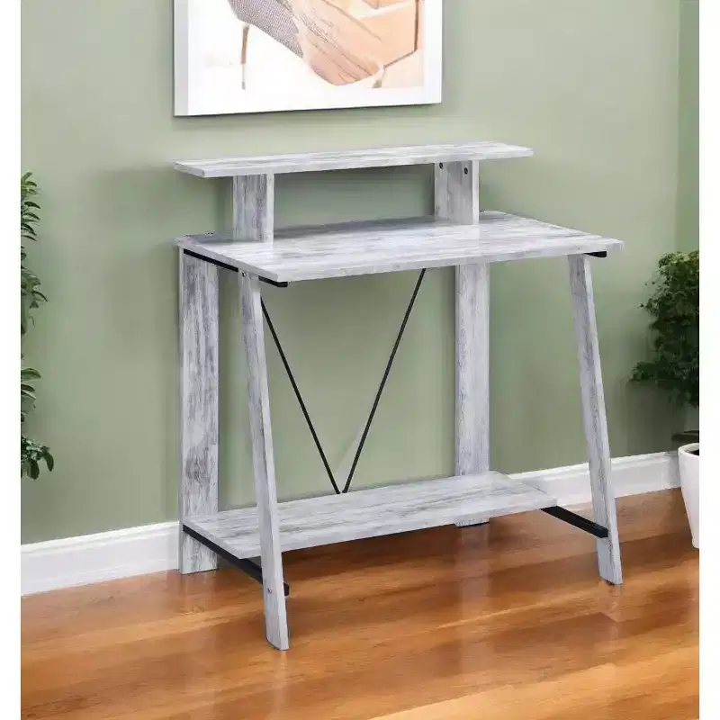 32 Antiqued White Writing Desk