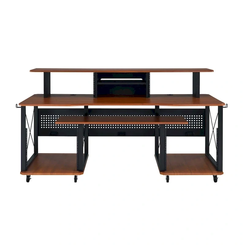 Rectangular Music Desk with 8 Wheels and 1 Keyboard Tray
