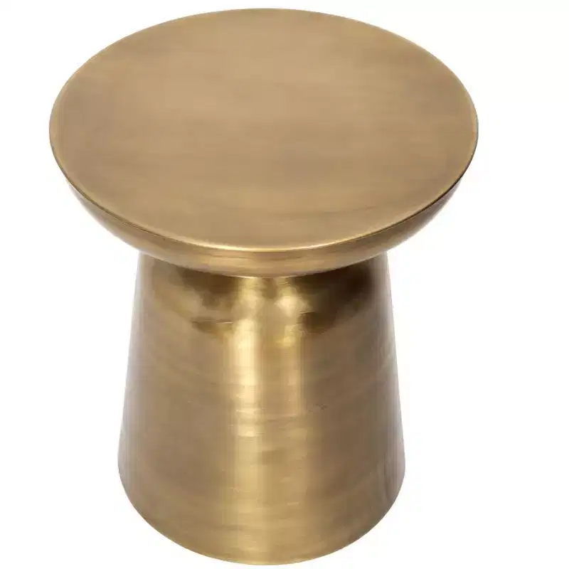 HomeRoots 19 Gold Iron Round End Table