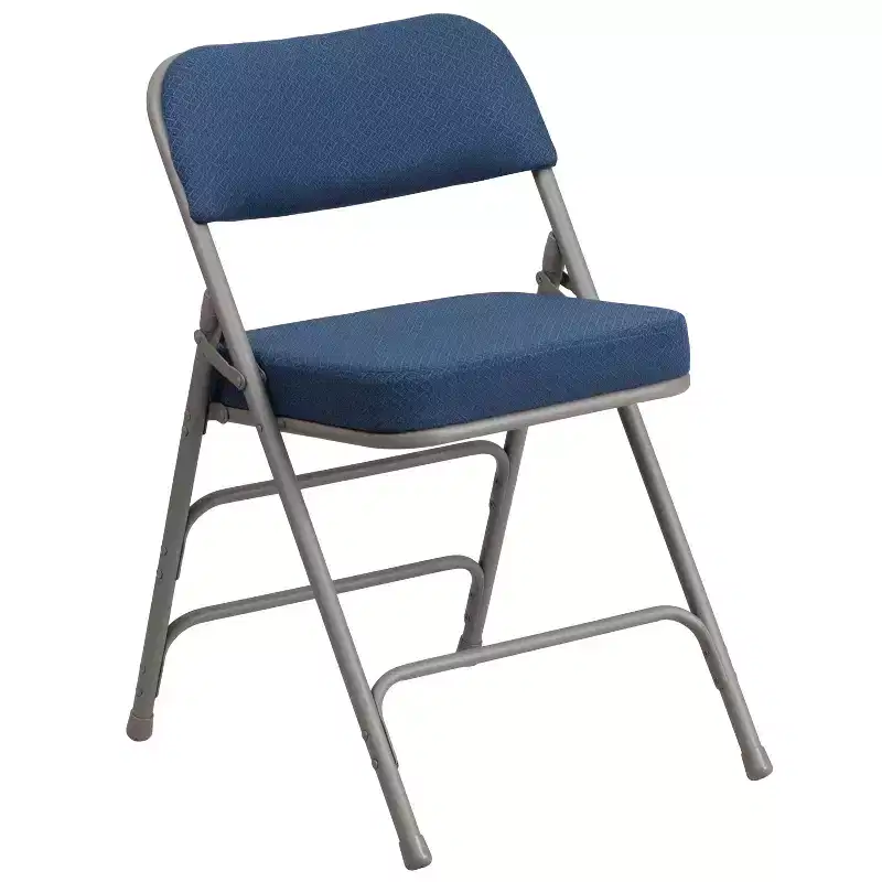 Flash Furniture 2 Pack HERCULES Series Premium Curved Triple Braced & Hinged Fabric Upholstered Metal Folding Chair