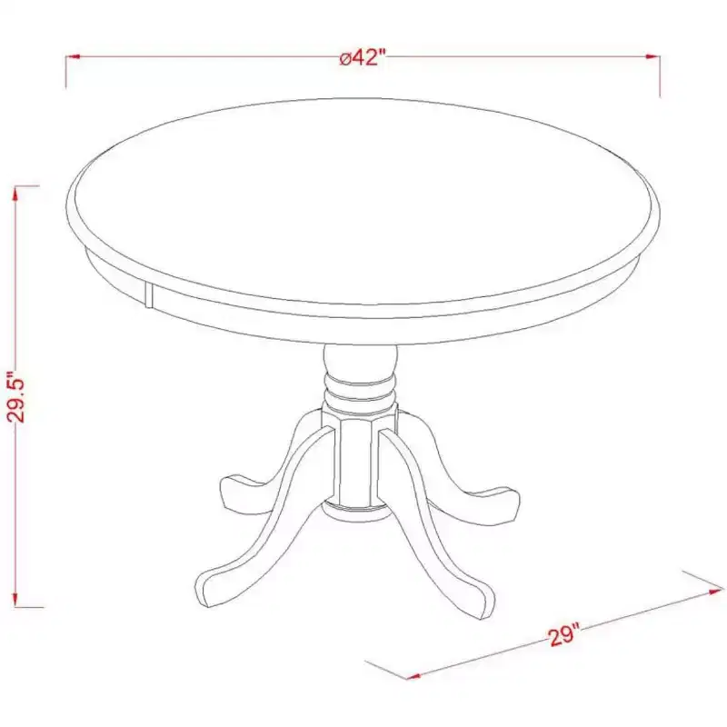 HomeStock Table 42 diameter Round Table, Black/Cherry
