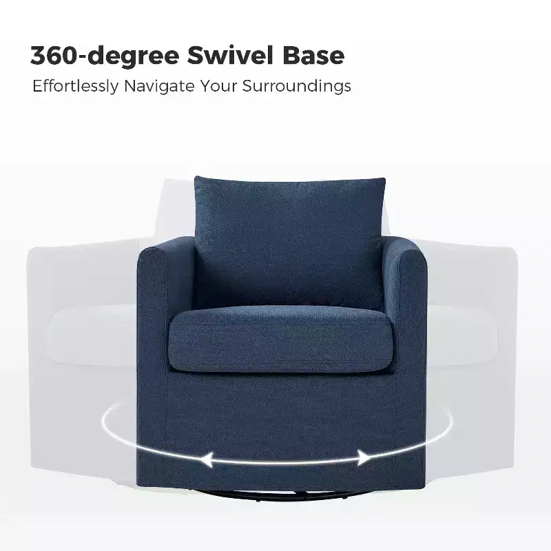 Bernhard Slipcovered Swivel Chair with textured fabric and flared armrests| HULALA HOME