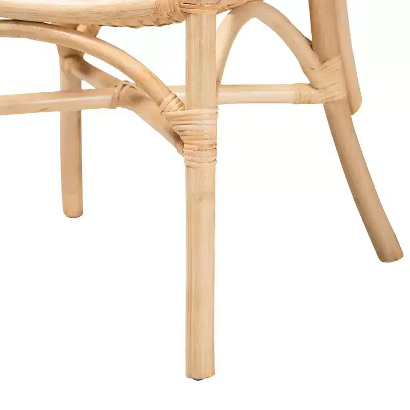 bali & pari Ammi Dining Chair Natural/Brown: Handcrafted, Bohemian Style, No Assembly Required