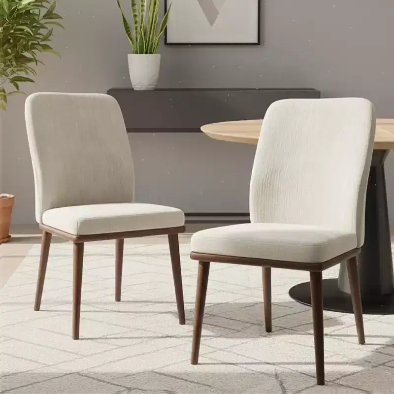 Ora Maison Medieval Style Dining Chairs Set, Upholstered Seat with Padded Cushion, Wooden Frame & Legs, Easy Assembly Accent Chairs for Dining Room