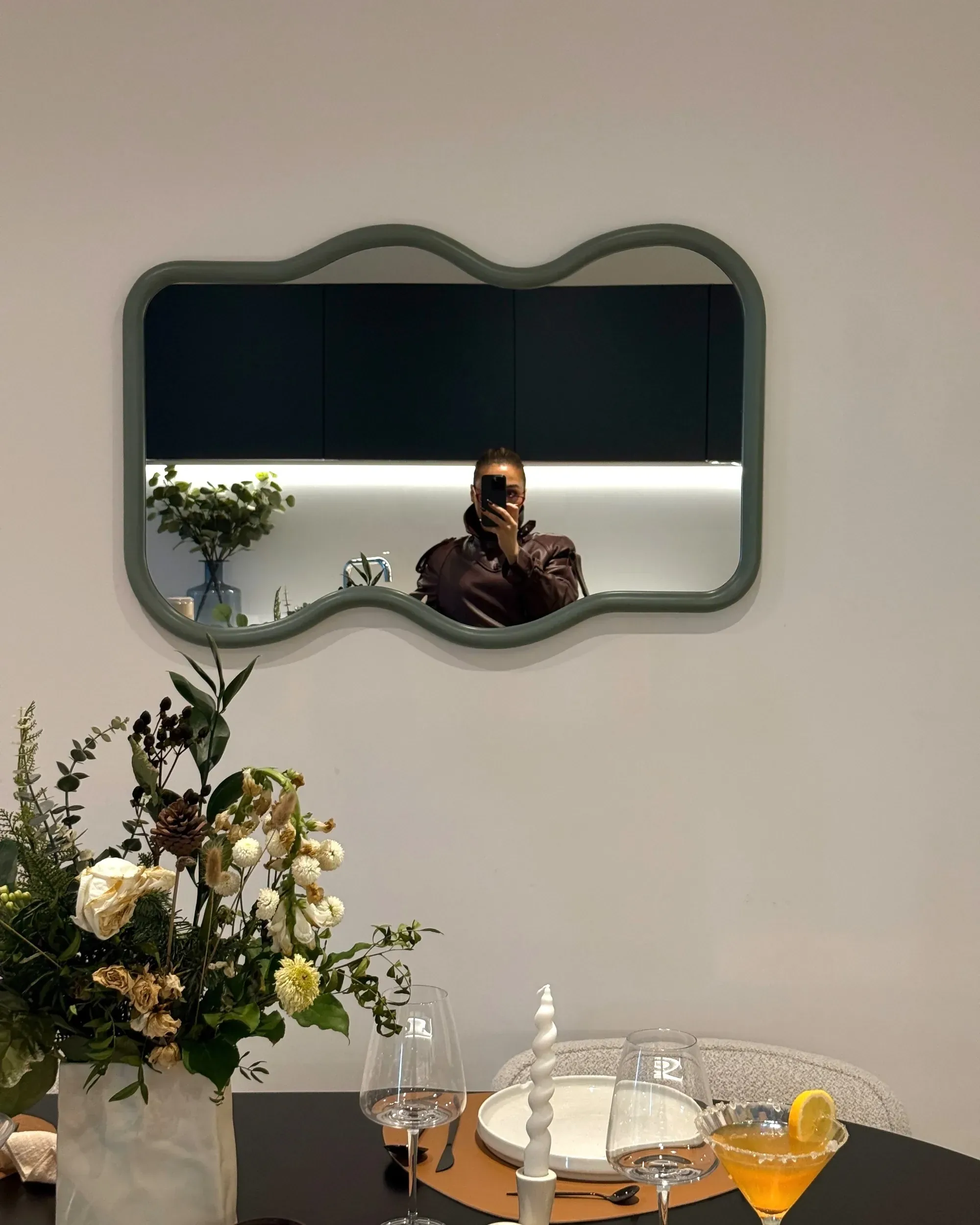 Specchio Legno di Paulownia Azzurro 60x90 cm