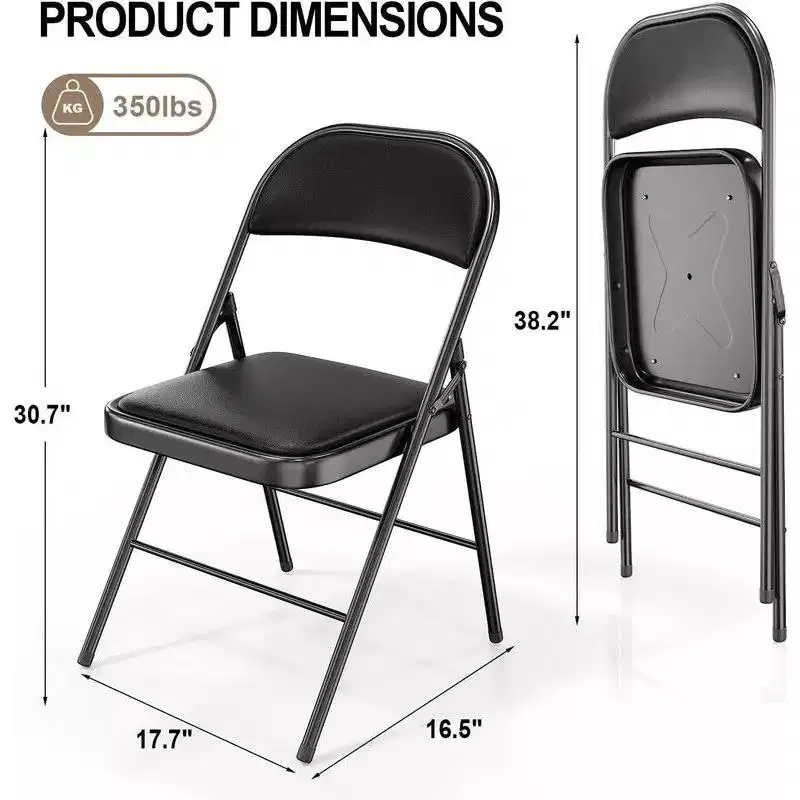 2 Pack Folding Chairs with Padded Seats