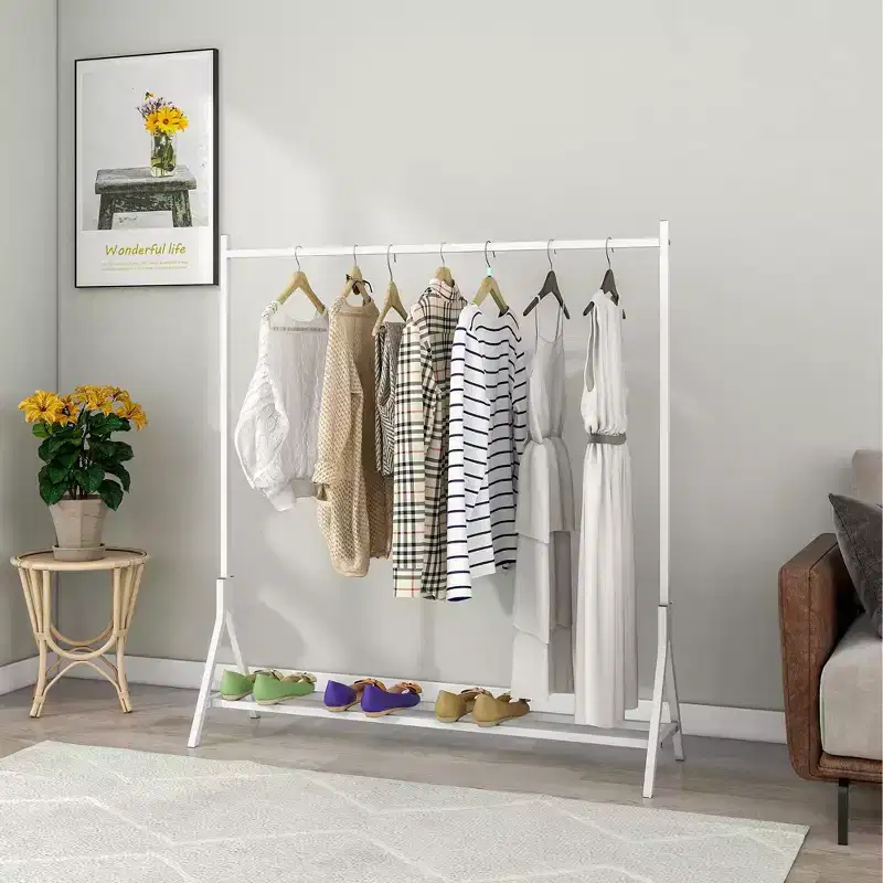 Heavy Duty Freestanding Garment Rack with 8 Adjustable Wire Shelves & 5 Clothes Rails, Portable Adjustable Closet Organizer Wardrobe Clothes Rack