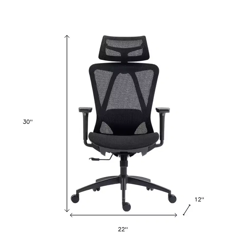 Black Adjustable Height Swivel Rolling Office Chair