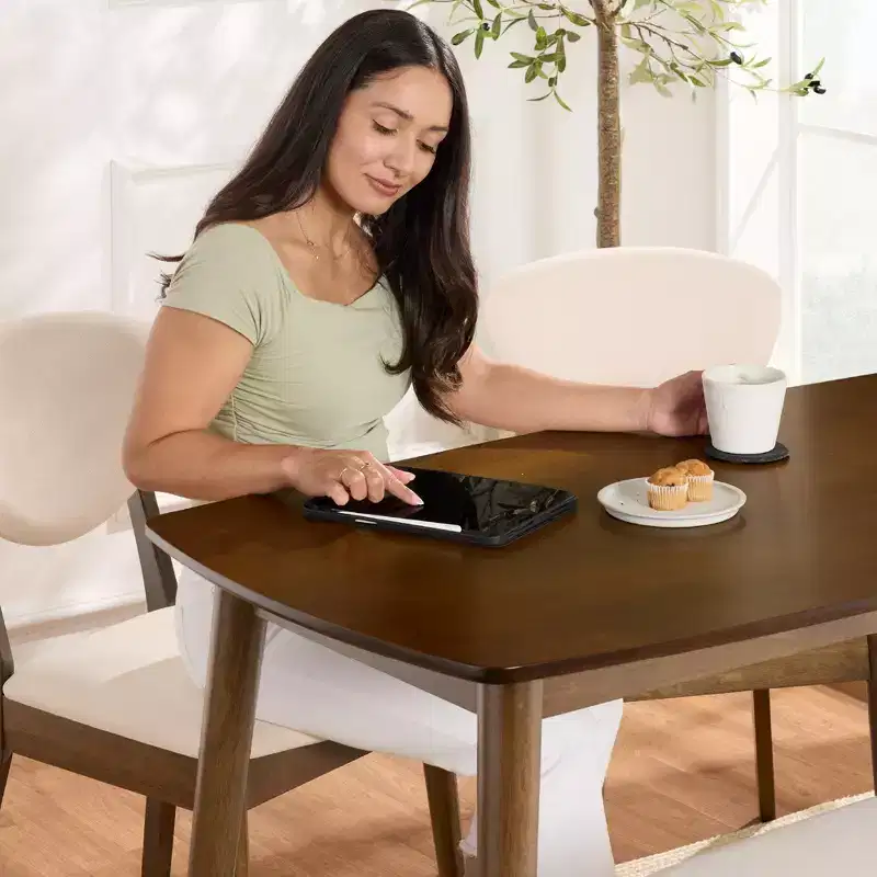 Best Choice Products 4-Piece Mid-Century Modern Upholstered Wooden Dining Set w/ 2 Chairs, Bench - Walnut/Cream
