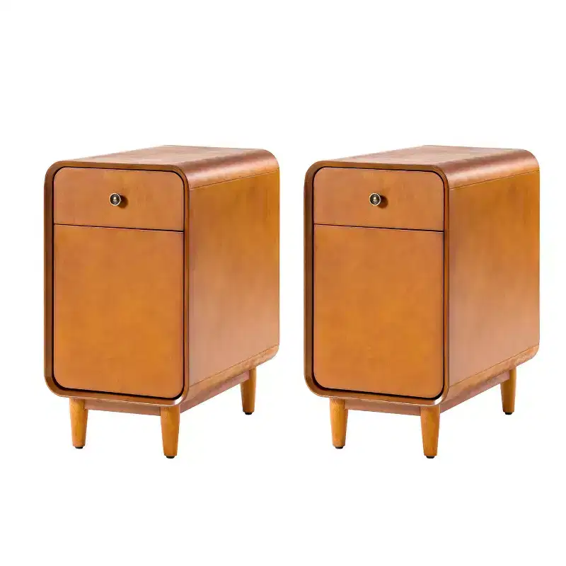Georg Mid-century Modern 26 Tall 1-Drawer End Table Set of 2 |ARTFUL LIVING DESIGNS