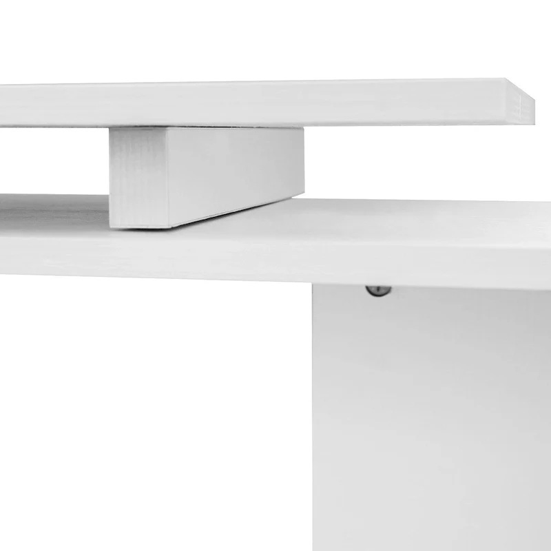 Modern L-Shaped Home Office Workstation with 3-Tier Storage Shelves