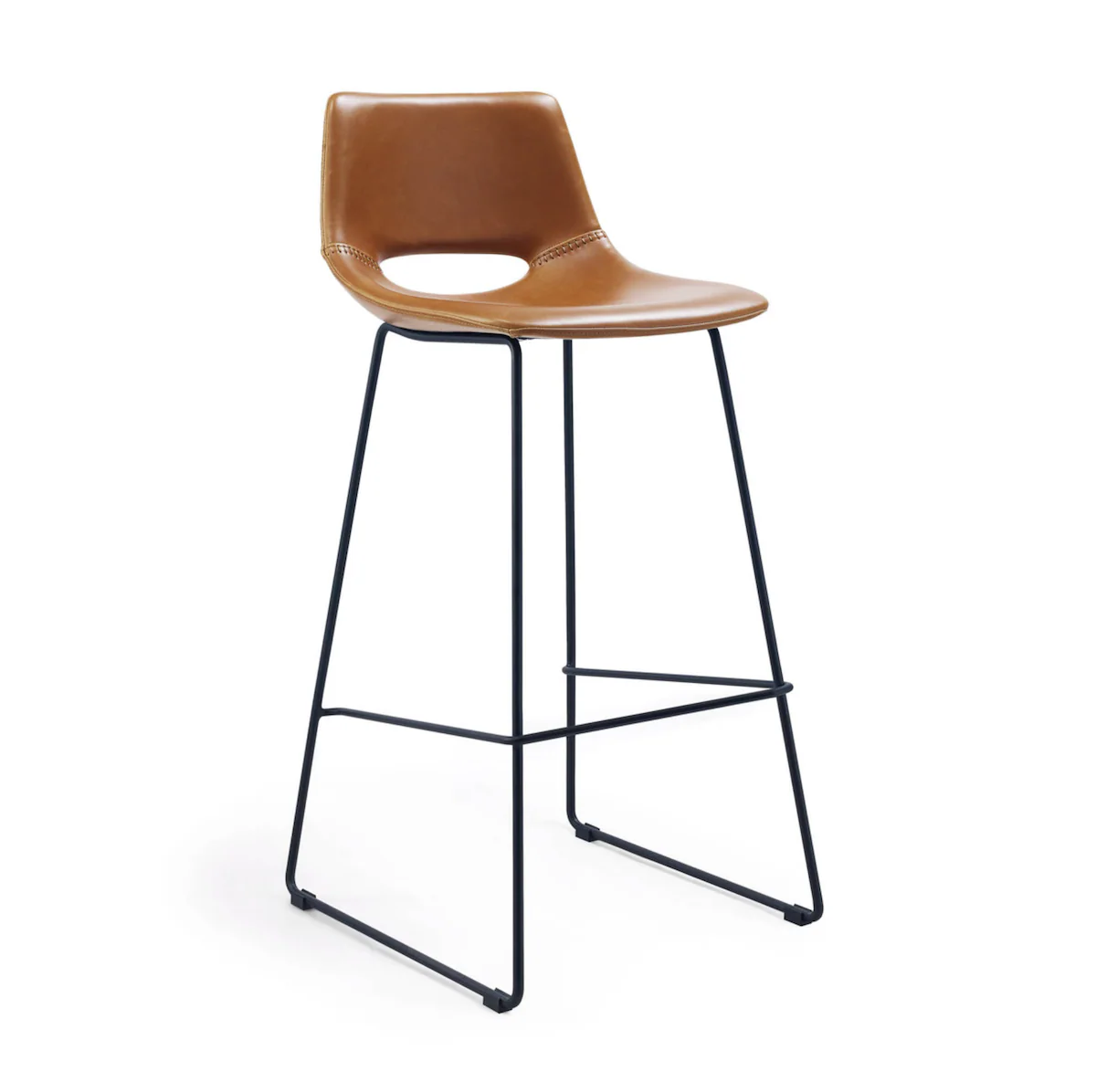 Rust Synthetic Leather Barstool for Kitchen