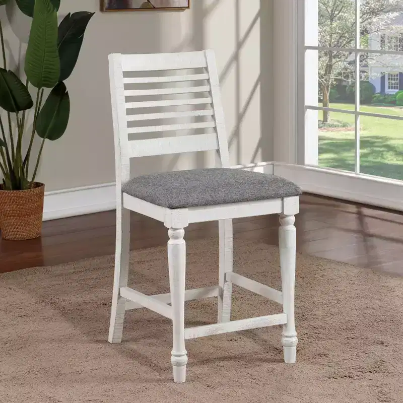 Set of 2 Cambrien Farmhouse Counter Height Barstools with Upholstered Seats - HOMES: Inside + Out