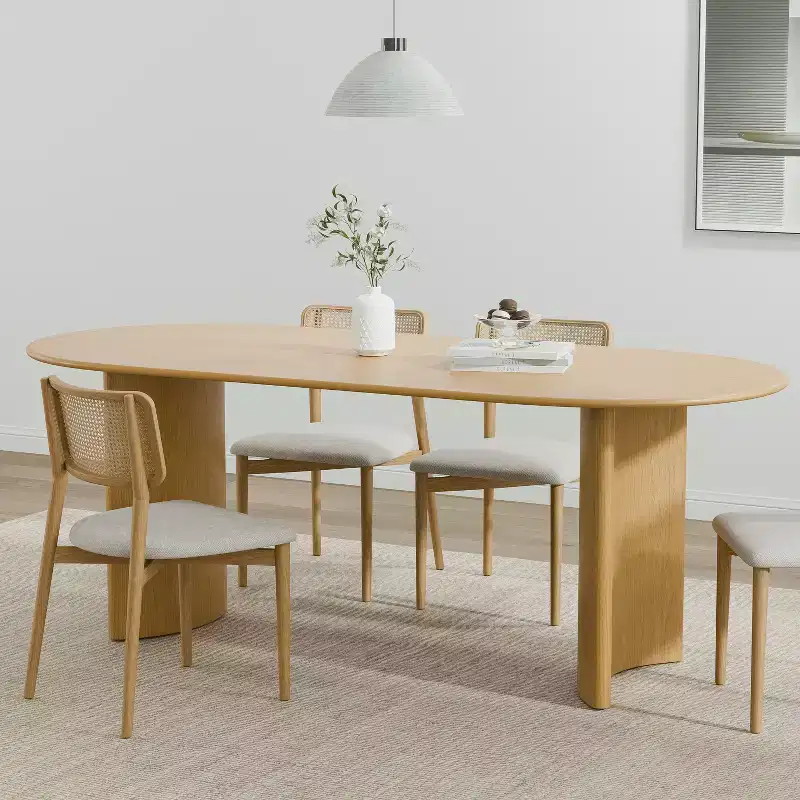 Dovelina Oval Dining Table Curved Leg Kitchen Table