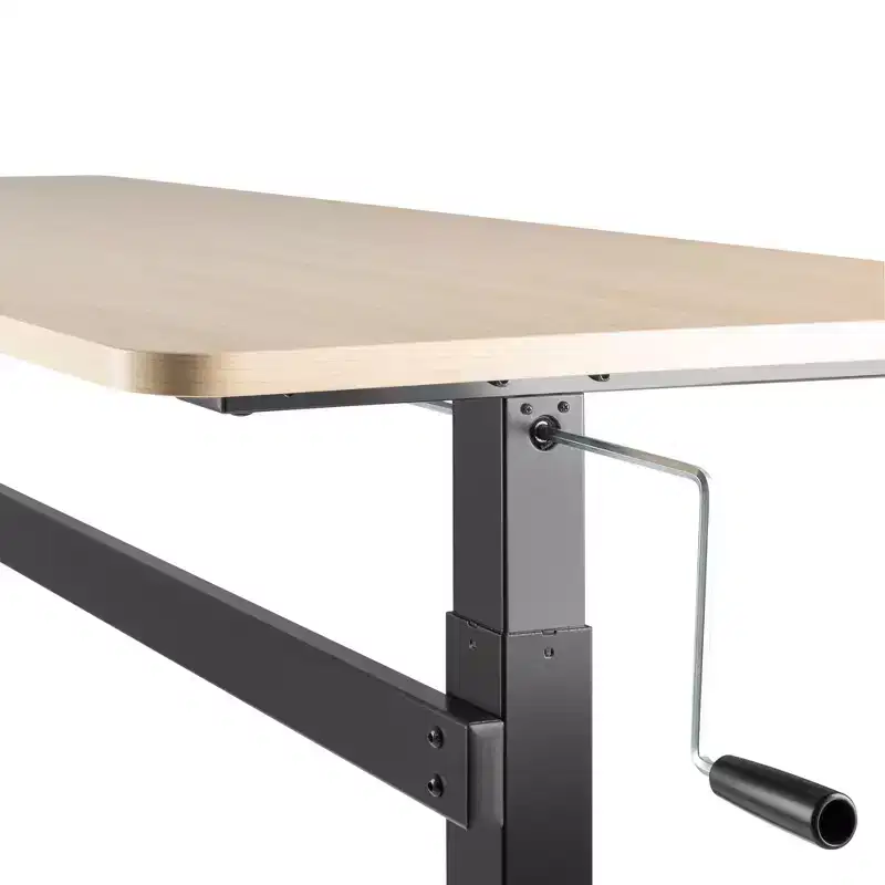 Stand Steady Tranzendesk | 55 Inch Standing Desk | Crank Height Adjustable Sit to Stand Workstation | Ergonomic Desk Supports 3 Monitors (Maple)