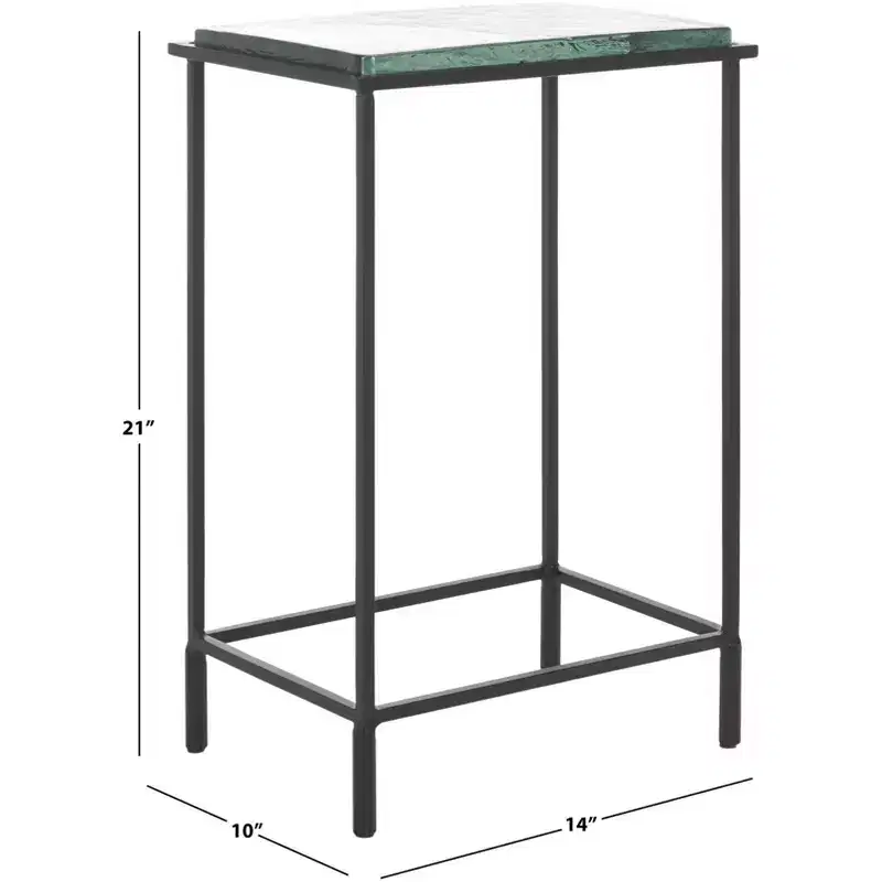 Ferguson Cast Glass Accent Table - SFV7911 - Black/Clear - Safavieh Couture