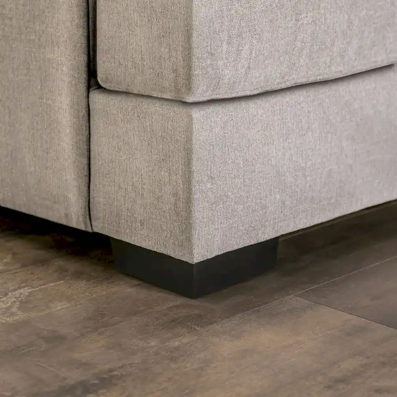Ilka Transitional Chenille L-Shaped Flared Arms Sectional by Furniture of America