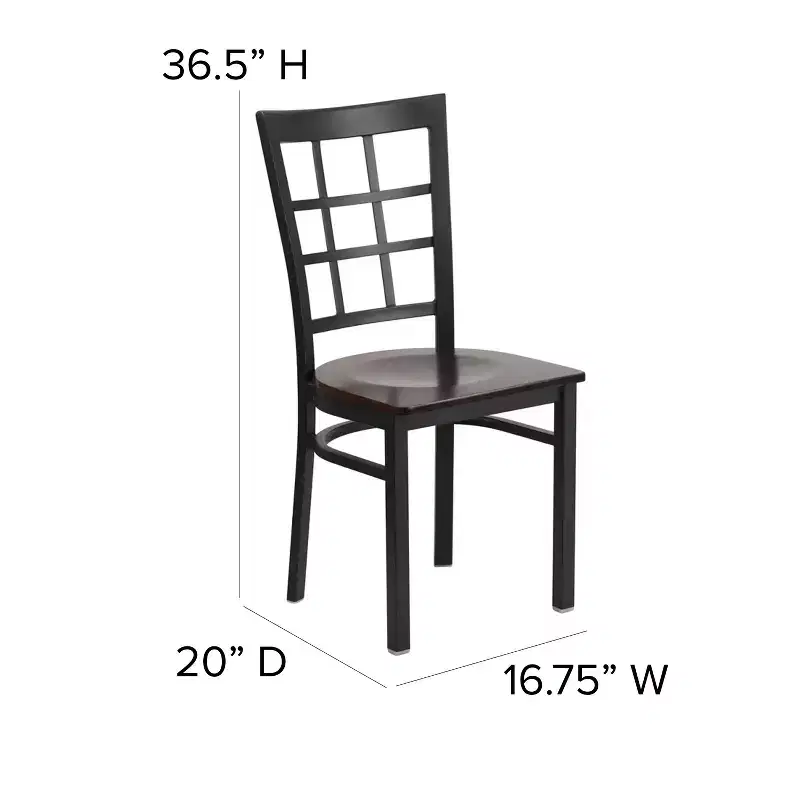 Flash Furniture Black Window Back Metal Restaurant Chair