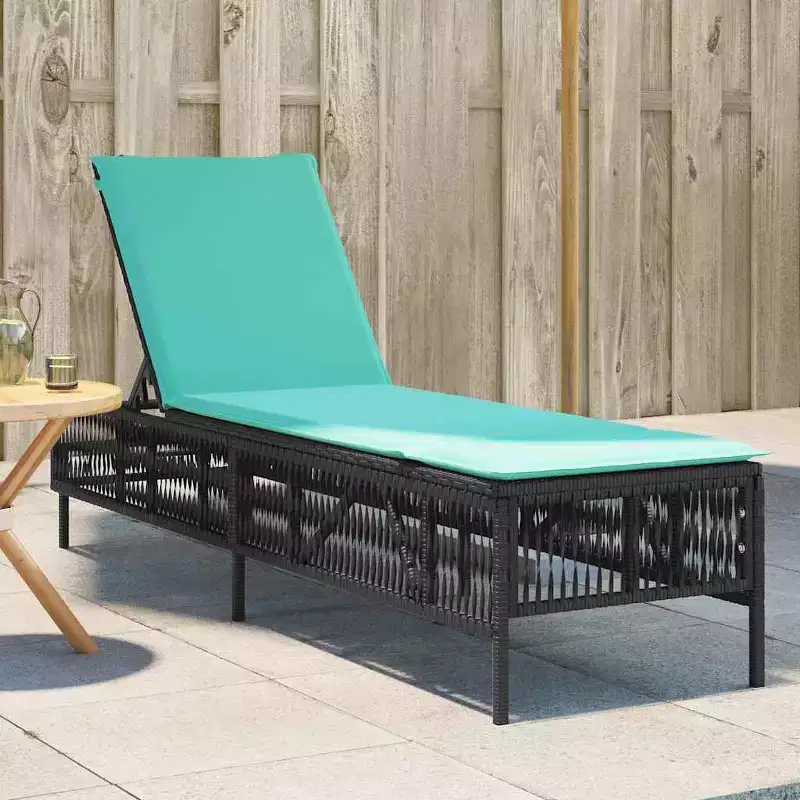 vidaXL Patio Sun Lounger PE rattan Large Multi-Position Backrest