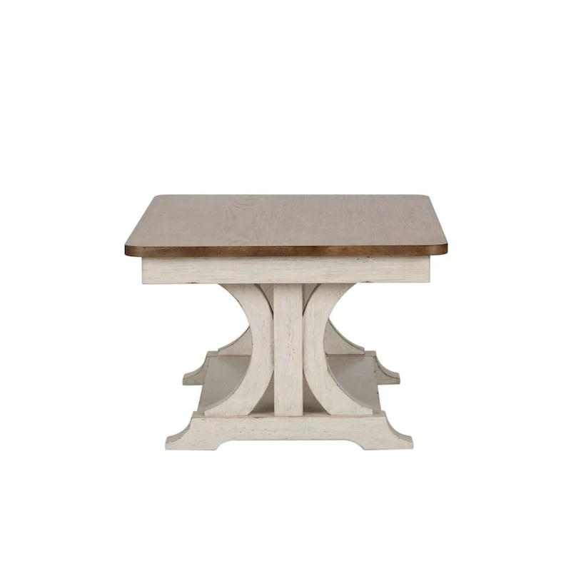 Farmhouse Reimagined Antique White with Chestnut Rectangular Cocktail Table