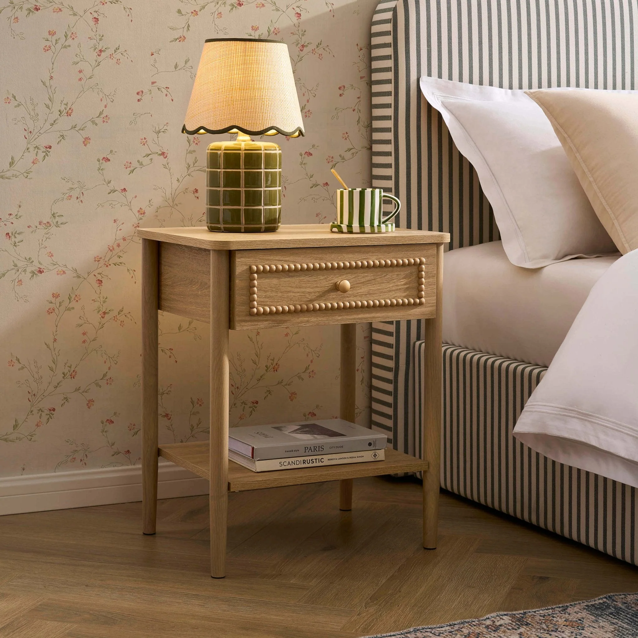 1 Drawer Nightstand - Light Wood