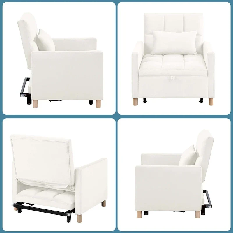 Aukfa Sleeper Chair Bed Convertible Single Sofa Chair with Pillow
