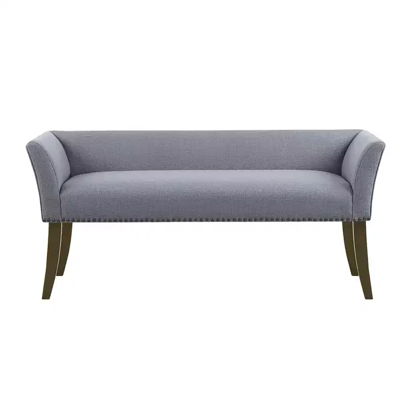 Christopher Knight Home Maggie 49.50 Upholstered Splay Leg Wood Bench with Nailhead Trim
