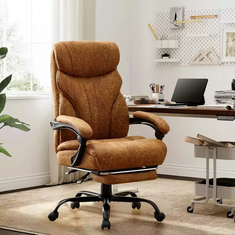 Ergonomic Office Chair, PU Gaming Chair, Adjustable Height 90 to 135 Degree Reclining, Backrest 360 Degree Swivel Wheels, 350 Lbs Capacity for Office