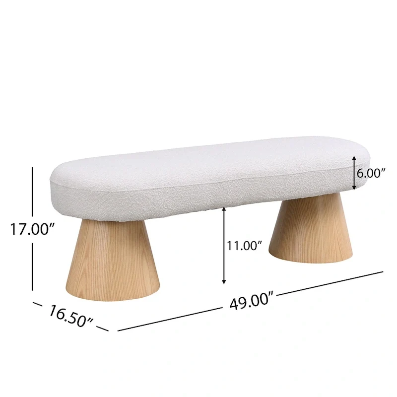 Christopher Knight Home - Benjamin Upholstered Dining Bench, Versatile Entryway & Bedroom Seating with Sturdy Wood Legs