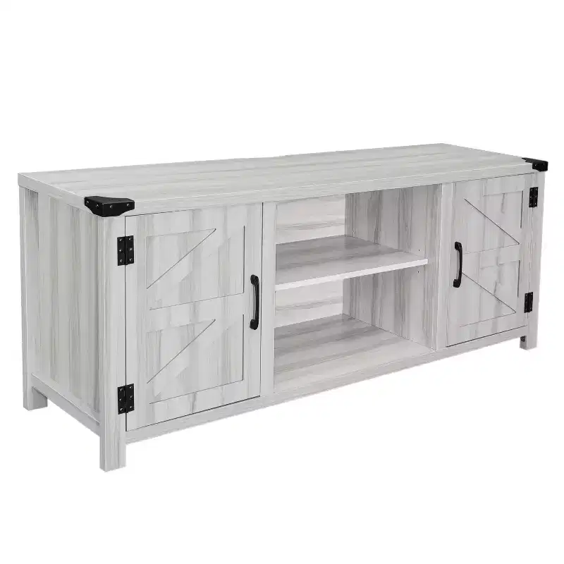 Emma and Oliver 59 Inch Barn Door TV Stand Fits up to 65 TV's with Adjustable Shelf