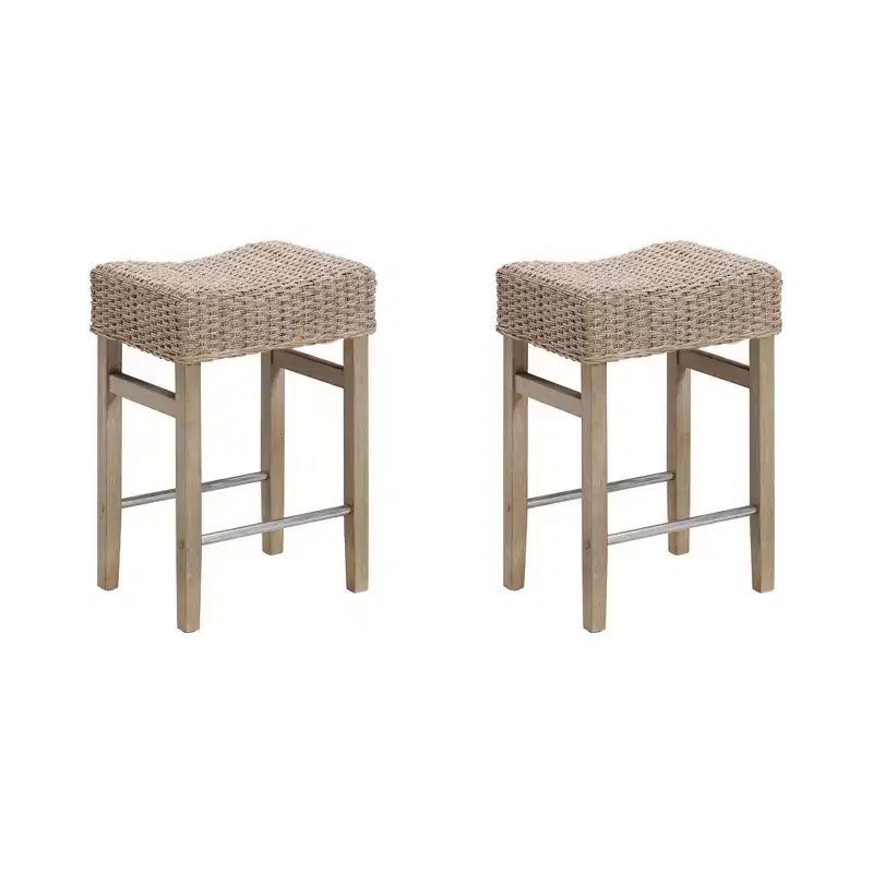 Nathan James Set of 2 Harvey Seagrass Counter Height Barstools