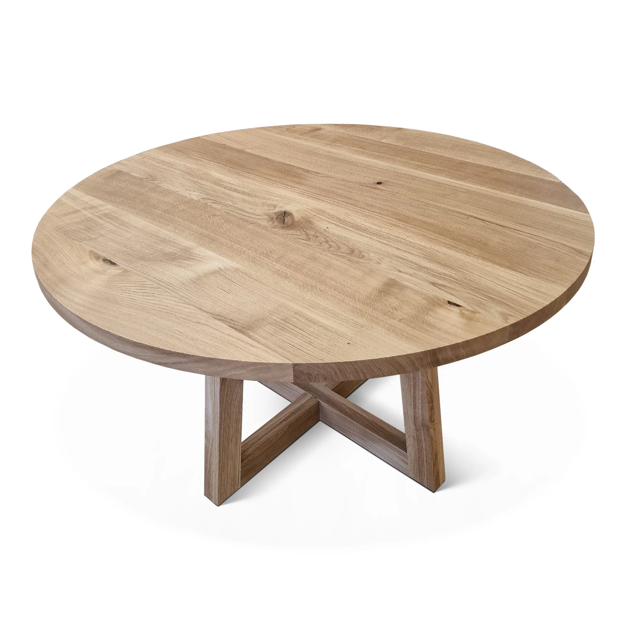 Round Oak Dining Table - Introducing our handcrafted Round Oak Dining Table - a stunning addition to any home - Made from solid oak Round Oak Dining